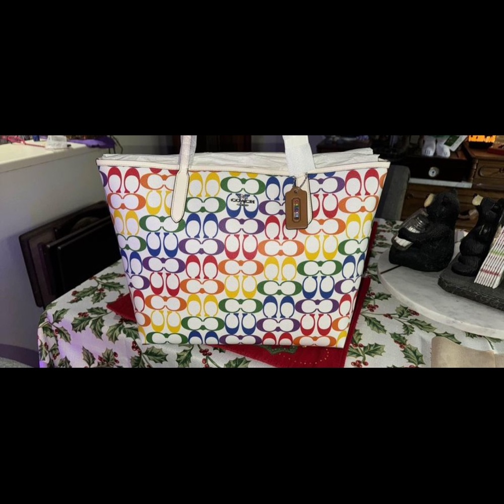 Coach rainbow tote, purse, bag NWT